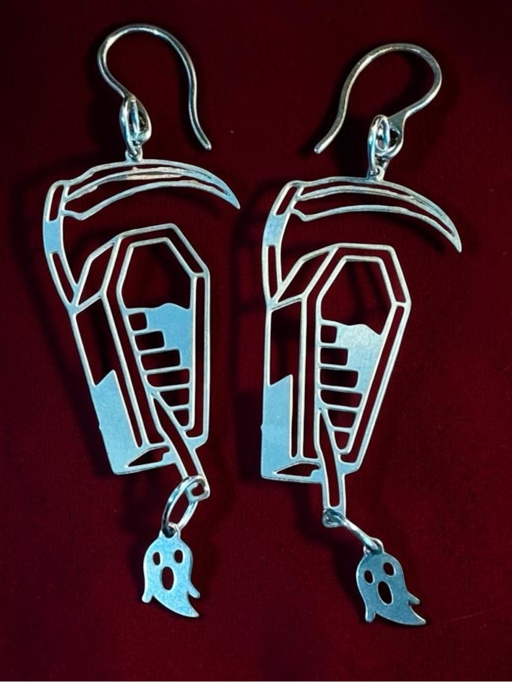 🆕 Scythe Coffin and Ghost Laser Cut Earrings